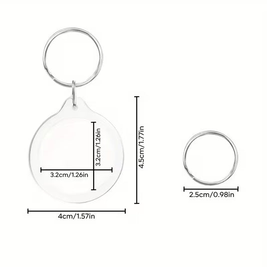 Dual Sided Acrylic photo key chain(oval design )