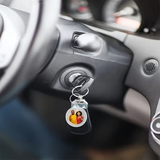 Dual Sided Acrylic photo key chain(oval design )